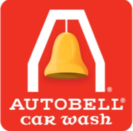 Logo of Autobell Car Wash featuring a yellow bell and text 'AUTOBELL car wash' on a red background.